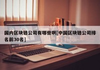 国内区块链公司有哪些啊[中国区块链公司排名前30名]