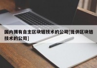 国内拥有自主区块链技术的公司[提供区块链技术的公司]