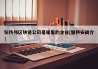 邹传伟区块链公司是哪里的企业[邹传安简介]